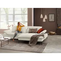 W.SCHILLIG Ecksofa enjoy&MORE, Designsofa, elegant und bequem, L-Form, Sitztiefenverstellung, Füße schwarz pulverbeschichtet, Breite 294 cm weiß