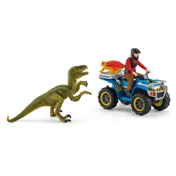 Schleich® 41466 Dinosaurs: Flucht auf Quad vor Velociraptor