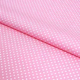 Stoff Meterware Punkte 2 mm Baumwolle - 1 Meter, Baumwollstoff, Schadstoffgeprüft, Gepunktet, Tupfen, Kinder, Fasching, Karneval (Weiß auf Rosa)
