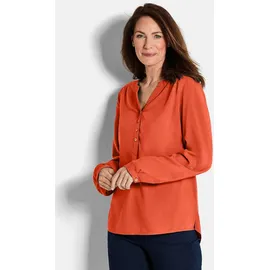 GOLDNER Elegante Viskosebluse mit V-Ausschnitt orange 23