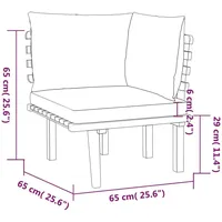 vidaXL 3-tlg. Garten-Lounge-Set mit Kissen Massivholz Akazie