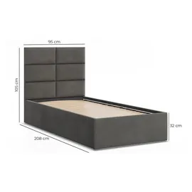mebligo Polsterbett 90 x 200 cm Beige