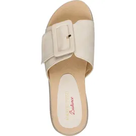 Marco Tozzi Damen Pantoletten mit Klettverschluss Bequem, Beige 39 EU