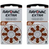 16x Rayovac Extra 312 Hörgerätebatterien PR41 1,4V Zink-Luft