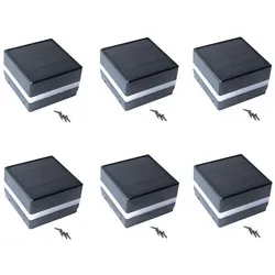 6 x Pfostenabdeckung mit Solar LED Beleuchtung Rano