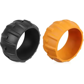 Radschutz XL für Worx Landroid Frontrad mit robustes Profil Tuning, Kompatibel mit den Radmodellen M500, M500 plus, M700, M700 plus, S300 - Schwarz/Orange