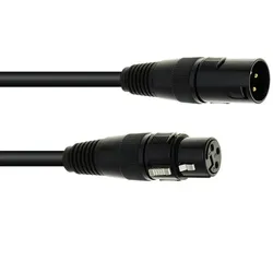 EUROLITE DMX Kabel XLR 3pol 3m sw - Hochwertiges DMX-Kabel