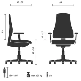 HJH Office Chiaro T1 Stoff Schwarz