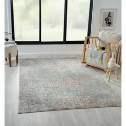 Teppich "My Look", bunt (beige, blau, terrakotta), B:160cm H:8mm L:230cm, Polyester, MYFLAIR MÖBEL & ACCESSOIRES, Teppiche, Kurzflor, Ethno-Design, besonders weich durch Microfaser