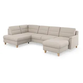 sit&more Wohnlandschaft SIT & MORE "Farö U-Form", grau (elephant), B:325cm H:90cm T:187cm, Sofas, Wohnlandschaft, inklusive Federkern, wahlweise mit Bettfunktion und Bettkasten