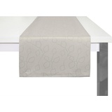 Wirth Tischläufer »Westport«, (1 St.), Made in Germany, Jacquard Dekostoff, Blatt-Design, Pflegeleicht, grau