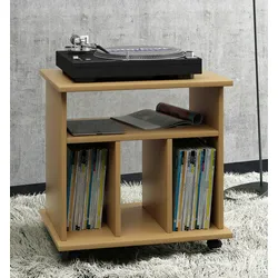 VCM Retal Regal retro für LP Platten Rack 4 Regale Buche dekor.