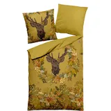 Bettwäsche HIRSCH Satin (BL 135x200 cm) - gelb - BL 135x200 cm