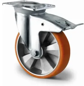 CASCOO Lenkrolle mit Totalfeststeller ø 200 mm Serie BAU5 Doppelkugellager K-Serie