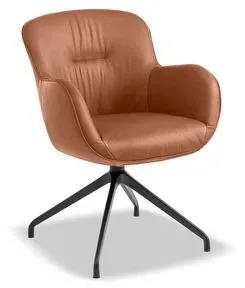 Segmüller Werkstätten Stuhlsessel Tilda02 Leder Braun Cognac