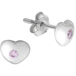Zeeme for Kids Ohrringe 925 Sterling Silber Herz Zirkonia
