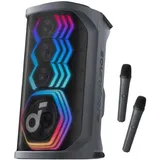 Soundcore Rave 3 Bluetooth Lautsprecher schwarz LED inkl 2 kabellose Mikrofone