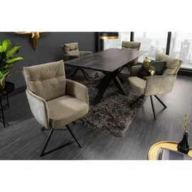 Riess-Ambiente Armlehnstuhl, grün Textil, 58x90x68 cm, Esszimmer, Stühle, Esszimmerstühle, Armlehnenstühle