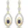 vira jewels Ohrhänger Silber 925 zweifarbig 40mm lang mit 2x Saphir und 80x Weiß-Topas gelb