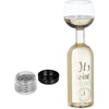 Weinflasche Glas, Weinglas auf Flasche, 750 ml, mit Reinigungsperlen, lustiges Weinflaschenglas, transparent