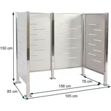 Mendler Mülltonnen-Zaun HWC-J55, Mülltonnenverkleidung Mülltonnenaufbewahrung, 150x165x85cm Metall ~ anthrazit