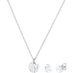 Elli Rund Kreis Gehämmert Halskette Stecker 925 Silber silberfarben Damen 