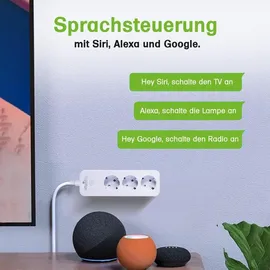 Offgridtec Smarte 3-fach Steckdosenleiste mit Smart Life- oder Tuya-App 1,8m Kabel