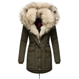 Navahoo Damen Wintermantel Dicker Winterparka mit 2 Kunstpelz-Kapuzen Sweety