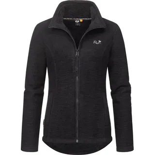 Ragwear Damen, weiche Strickjacke Übergangsjacke mit Teddy-Fleece und Stehkragen Liram Melange YOUMODO Black Gr. XXL - XXL