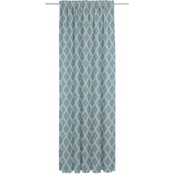 Vorhang ADAM „Maroccan Shiraz“ Gardinen Gr. 245 cm, Multifunktionsband, 142 cm, blau (türkis) Esszimmergardinen nachhaltig aus Bio-Baumwolle