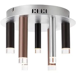 BRILLIANT Deckenleuchte "Cembalo", braun (braun, kaffee), Ø 30cm H: 21,5cm, Lampen, LED Deckenlampe 7flg braun/Kaffee