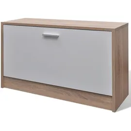 vidaXL Schuhschrank 55 x 13 x 11 cm Eiche mit Spiegel / braun