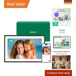 pexar by Lexar WLAN-Bilderrahmen 28 cm | 2K-Auflösung, blendfreier Touchscreen | Fotos/Videos über App teilen, Schwarz