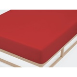 Traumhaft schlafen - Castell - Markenbettwäsche Spannbettlaken Jersey 90 x 190- 100 x 200 cm rot