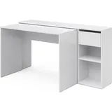 Vicco Schreibtisch Ben 145 x 46.4 cm, Weiß Computertisch ausziehbar Arbeitstisch Bürotisch