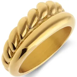 Lucardi Ring Stahl - Gelbgold legiert Ringe   Damen 