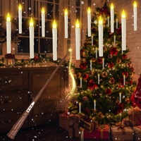 SLVCREK Schwebende Kerzen mit Zauberstab, 12PC LED Kerzen Flackernde Flamme mit Fernbedienung, LED Kerzen Magic Wand für Haus, Kirche, Party, Weihnachten Dekoration