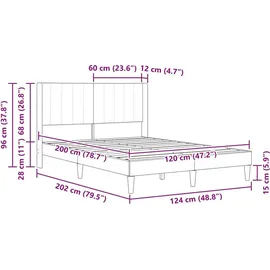 vidaXL Moderner Bettrahmen 120 x 200 cm Rosa