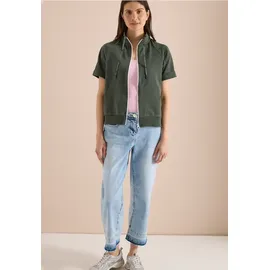 Cecil Kurzarm Sweatjacke mit Zipper - Grün