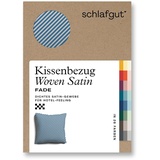 schlafgut Kissenbezug 80x80 cm | grey-light-blue-mid Woven Fade Bettwäsche