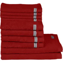 Handtuch Set ROSS "Sinfonie", rot (kirsche), 10 tlg., Frottier, Frottier, Obermaterial: 100% Baumwolle, Handtuch-Sets, beinhaltet Gästetücher, Handtücher und Badetücher