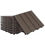 FIVMEN Terrassendielen WPC Fliesen Terrassenfliesen 30x30cm mit klicksystem, Hellbraun, (44-St), für Terrasse und Balkon braun