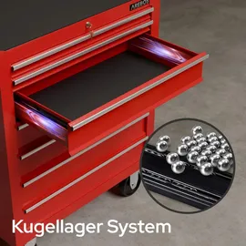 Arebos Werkzeugwagen Rollwagen Werkzeugkiste Toolbox 7 Fächer
