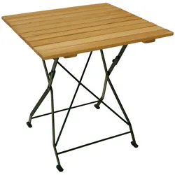 DEGAMO Klapptisch BAD TÖLZ 70x70cm, Flachstahl grün + Robinie