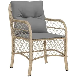 vidaXL 3-tlg. Bistro-Set mit Kissen Beigemischung Poly Rattan