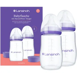 Lansinoh Babyflaschen mit NaturalWave Sauger Gr. M, 240 ml 2 St.