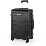 TAN.TOMI Handgepäckkoffer Trolley Hartschalenkoffer Hard Shell Hartschalenkoffer Trolley Koffer, 4 Rollen, Reisekoffer Reisekofferset Gepäck mit Zahlenschloss schwarz 66 cm