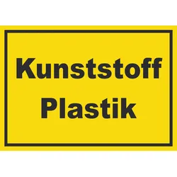 Kunststoff Plastik Mülltrennung Schild mit Text waagerecht A0 (841x1189mm)