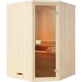 FinnTherm Innensauna Corner 1 Sitzbänke Wandstärke, 40 mm - Naturbelassen
