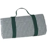 Les Jardins de la Comtesse - Rechteckige Picknickdecke XL Dunkelgrün Karierte - Picknickdecke aus Baumwolle mit wasserabweisender Rückseite/Polyester - zusammenfaltbare mit Halterung - 140 x 280 cm